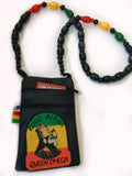 handmade Rasta bag Selassie bag Alpha Omega beaded rasta pouch bag