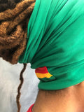 Red dreadband supportive locsoc rasta headband