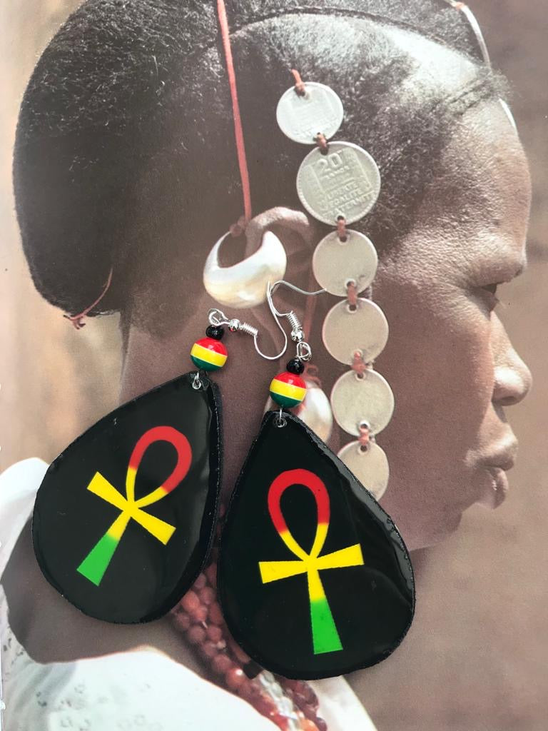 Large hot sale ankh earrings