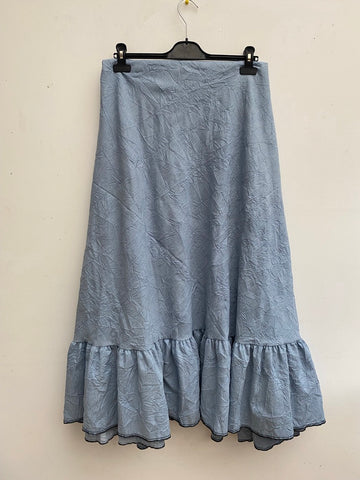 Azeb light blue crinkle cotton skirt for layering