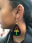 Wooden rasta earrings Rasta one love Earrings