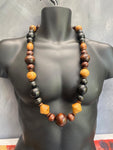 30 mm Brown wooden beads necklace mix with 25 mm