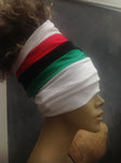 White Pan African dreadband rasta Headband rasta locsoc supportive headband