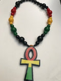 Rastafari Large Ankh necklace wooden ankh necklace rasta necklace