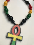 Rastafari Large Ankh necklace wooden ankh necklace rasta necklace