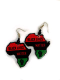 Black lives matter earrings #blm jewellery wooden earrings Africa map earrings