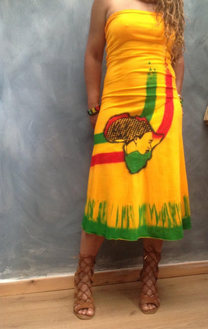 Mama Afrika Rasta dress yellow Rasta dress handmade Rasta dress