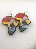 Selassie Africa map earrings wooden Africa map earrings