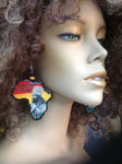 Selassie Africa map earrings wooden Africa map earrings