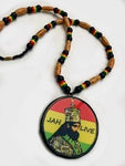 Round Ethiopian necklace Jah live Haile Selassie rasta necklace